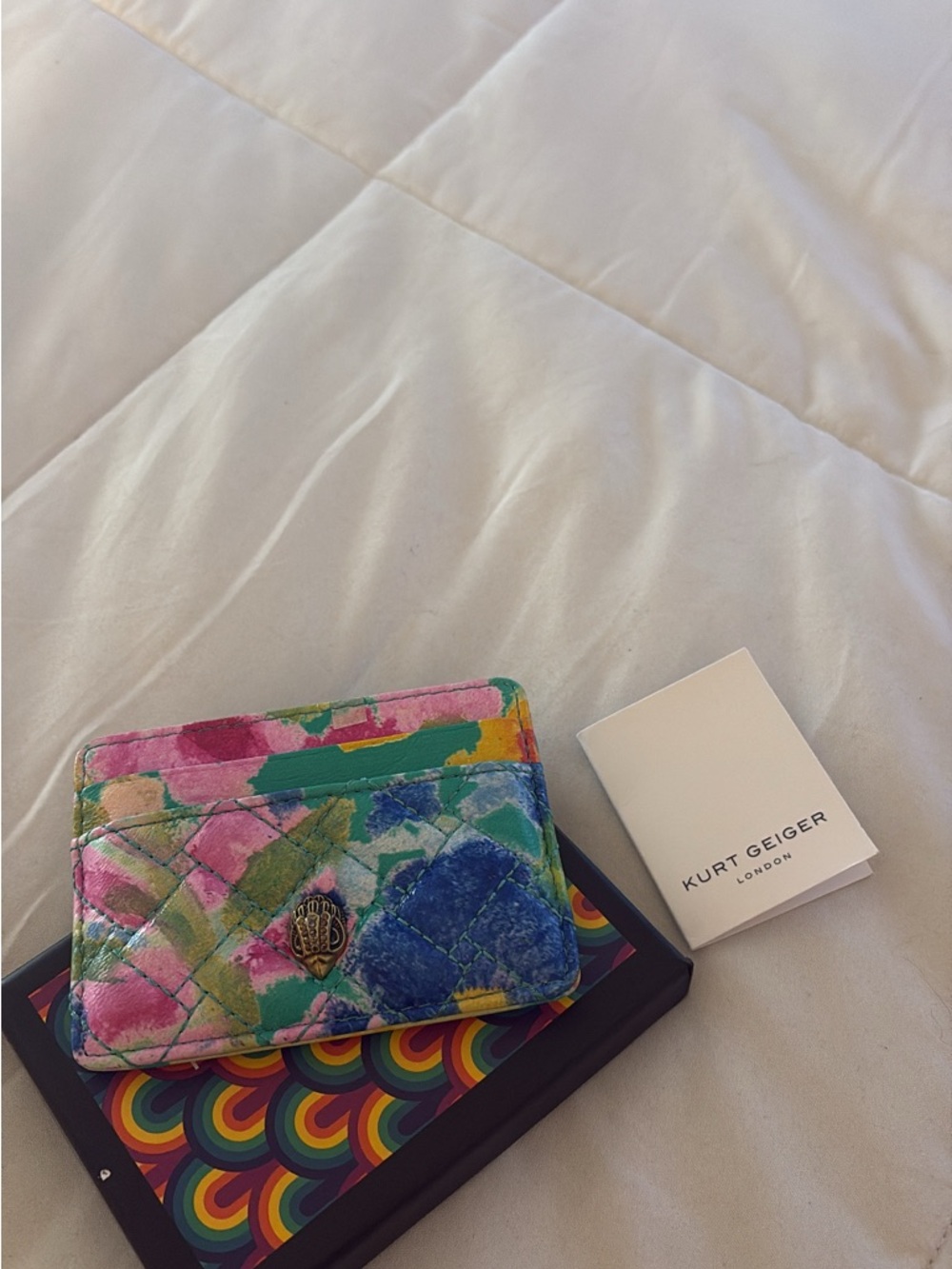 Kurt Geiger Multicolor Watercolor Quilted Card Holder
